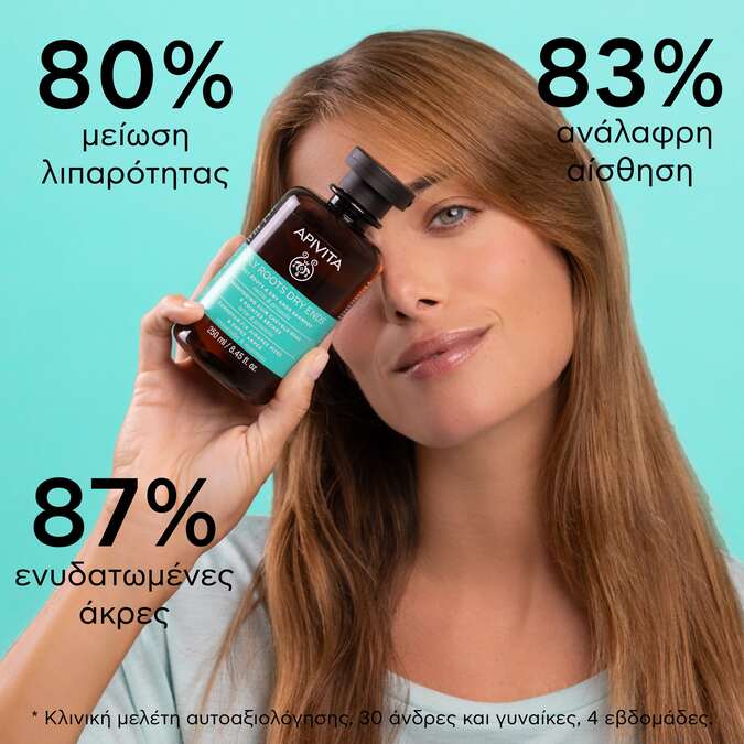 APIVITA - Σαμπουάν Εξισορρόπησης για Λιπαρές Ρίζες & Ξηρές Άκρες με Τσουκνίδα & Πρόπολη - 250ml